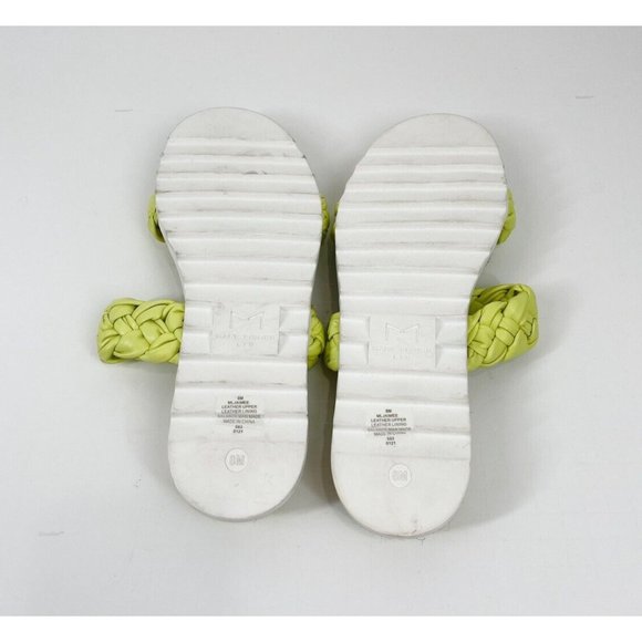 MARC FISHER Lime Green Braided Leather Espadrille Sandals sz 8 - Picture 8 of 9